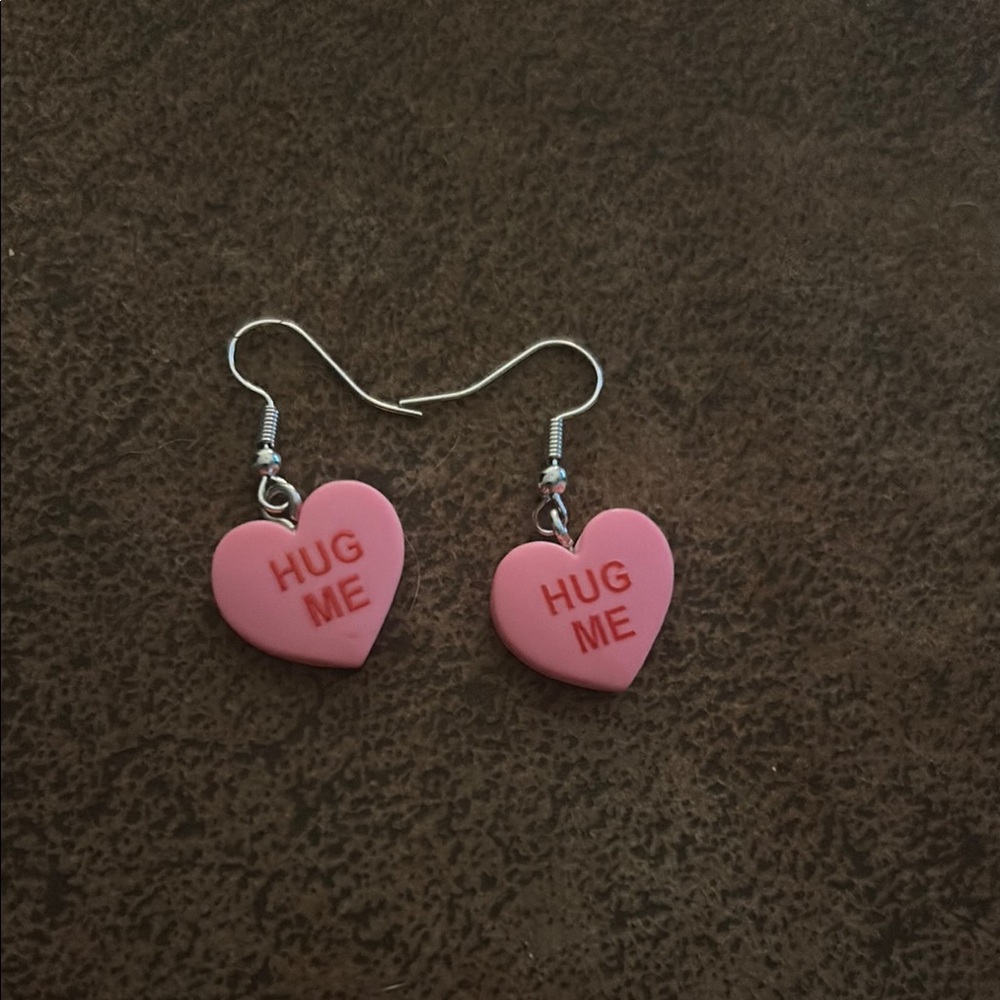 Pink Heart 'Hug Me' Earrings